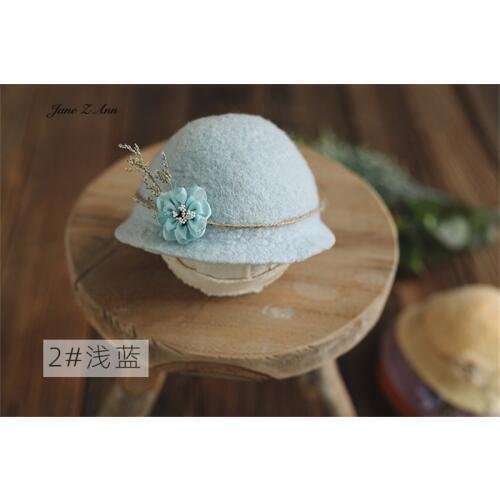Jane Z Ann Lady modeling hat princess cap head flower handmade baby photo newborn props studio shooting accessories