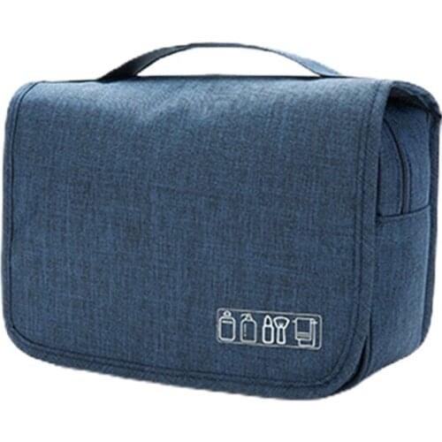 Navy Blue Travel Luggage Organizer Packing Bags Cube Space Saver Built in Hanging Shelves Large Capacity Laundry Storage