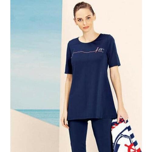 Hasema Assos Navy Half Covered Swimsuit H-2327-20 01.HSM. 017940 Islamic Swimwear