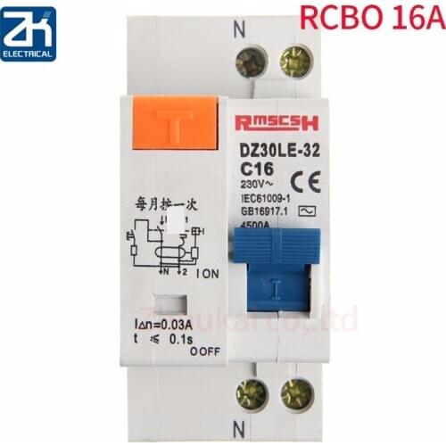 TPNL DPNL 230V 1P+N Residual current Circuit breaker with over and short current Leakage protection RCBO MCB