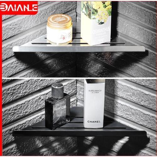 Bathroom Shelf Corner Wall Hanging Rack Stainless Steel Bathroom Shelves Shampoo Storage Holder Cosmetic Shower Caddy Rack Black