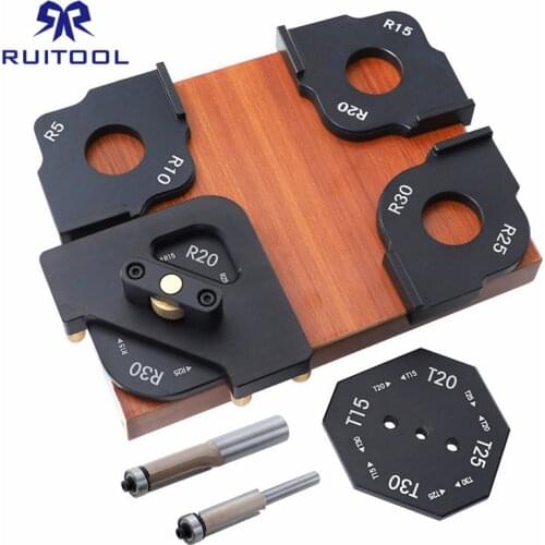 Woodworking Radius Quick-Jig Router Table Round Corner Template Trimming Router Bits R5 R10 R15 R20 R25 R30/T15 T20 T25 T30