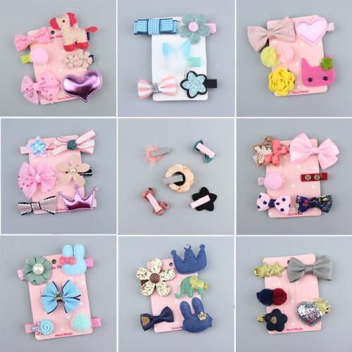 1 Set Kawaii Princess Hairclip Girls Kids Hair Clips Bows Barrettes Accessories For Children Hair Hairpins Headdress Headwear