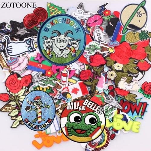 ZOTOONE Mixed Random Patch Badges For Clothing Iron On Embroidered Patch Applique Sew on Patch Sewing Accessories For Clothes B