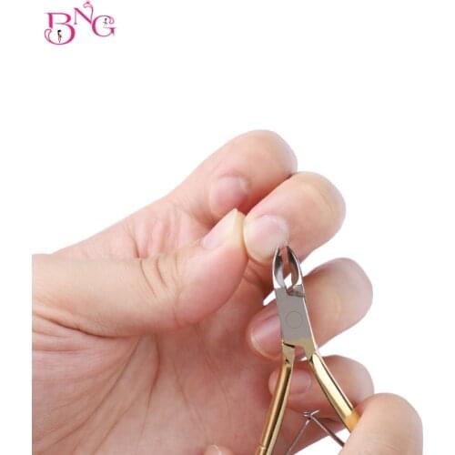 BNG 1pc Nail Cuticle Nipper Cutter + 1 PU cover gift Rainbow Clipper Scissor Dead Skin Remover Trimming Manicure Nail Art Tool