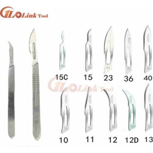 10Pcs/set Surgical Scalpel Phone Repair Multifunction Paper Cutting Knife Spare Blade Hand Tool