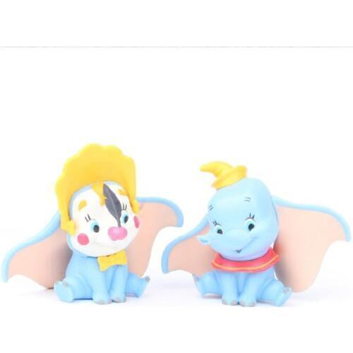 2pcs/lot 10 cm Cartoon Dumbo Action disney Elephant dolls kids Toy Figures wedding present Cake decoration kids gift