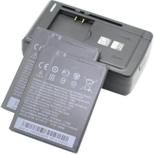 2x B0PE6100 2100mAh Battery + Universal Charger For HTC Desire 620 620G D620 D620G D820MT D820mini D820MU A50M