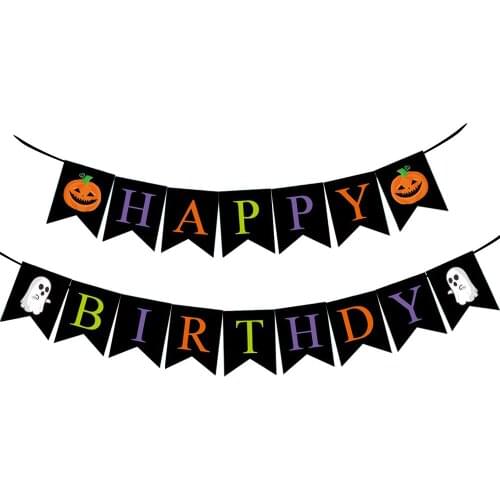 5 meters Halloween Decoration Horror Pumpkin Bunting Flag Props Ghost Banner Garland Halloween Party Supplies