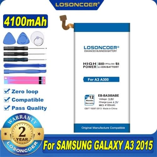LOSONCOER EB-BA300ABE 3750mAh For Samsung Galaxy A3 2015 A3009 A300 A300H A300F A300G/M/FU A300X A3000 Battery+Tracking Number