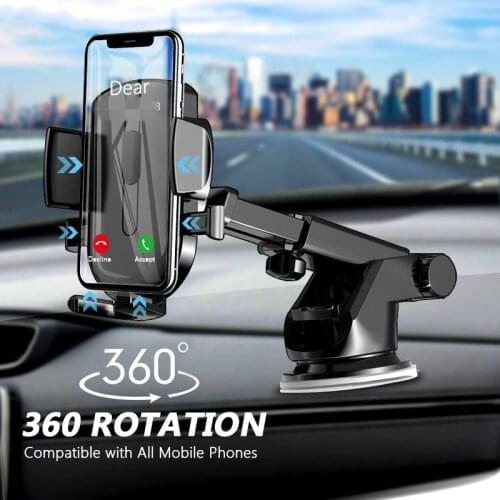 Sucker Car Phone Holder Mobile Phone Holder Stand in Car No Magnetic GPS Mount Support For iPhone 12 11 Pro Xiaomi HUAWEI