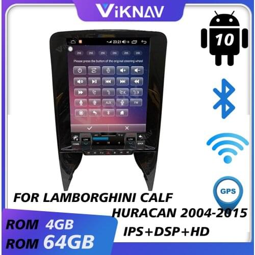 Car gps navi video multimedia player for Lamborghini Calf Huracan 2004-2015 android auto radio car audio tape recorder