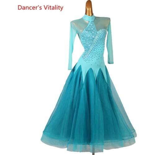 Modern Dance Female Child Adult Elegant Stand-up Collar Dress Waltz Dancewear High-end Custom Performance Big Swing Skirt