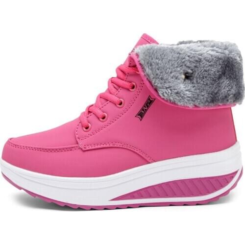 2018 New Winter Women Snow Boots Platform Ankle Boots Women High Warm Fur Plush Motorcycle Boots 35-40 Women Boots