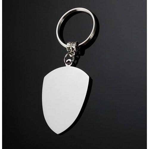 100% Stainless Steel Shield Keychain Blank For Engrave Metal Military Plate Key Chain Mirror Polished Wholesale 10pcs