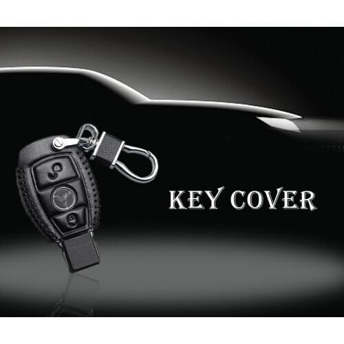 New hot sale leather car key cover keychain case for Mercedes benz CLS CLA GL R SLK AMG A B C S class Remote holder accessories