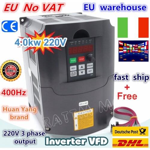 UKR 4KW Variable Frequency Drive VFD Inverter 4HP-18A VSD 220V/AC spindle motor Speed control for CNC Router Milling Machine