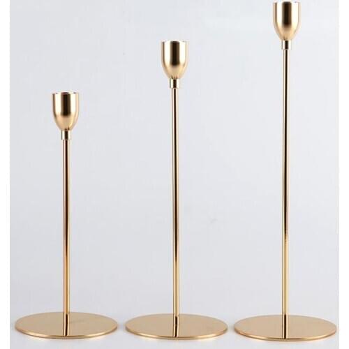 1 Pcs/ Set European Metal Candle Holder Simple Golden Wedding Decoration Bar Party Living Room Decoration Home Decoration