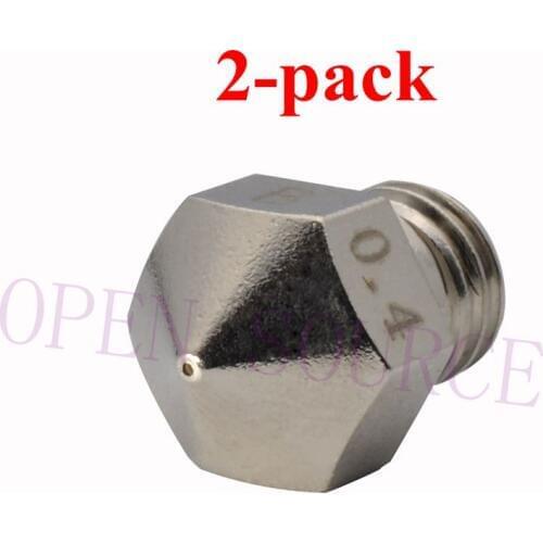 2pcs Plated Wear Resistant Brass MK10 Nozzles 0.4mm M7 Thread For Wanhao D4 PowerSpec Dremel Flashforge Creator Pro 3D Printer