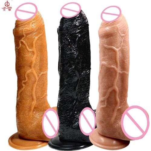 Jiuai Simulation Female G-Spot Stimulate Realistic Big Dildo Adult Toys for Woman Vaginal Masturbation Sex Shop