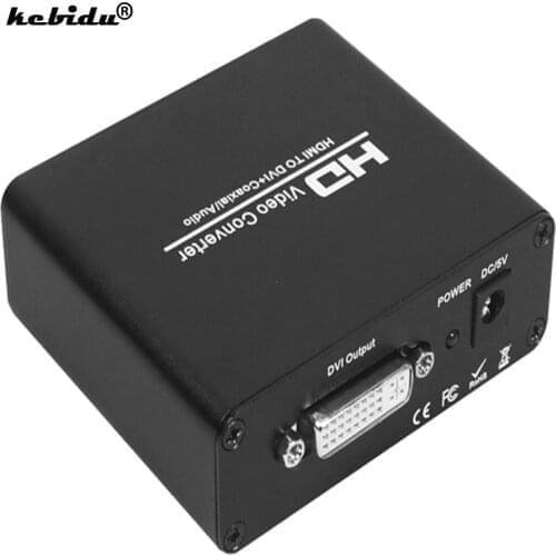 Kebidu Hot HD 1080P Audio Splitter HDMI-compatible to DVI + SPDIF Audio Stereo Spliter Converter with HDCP Remove Video Divider