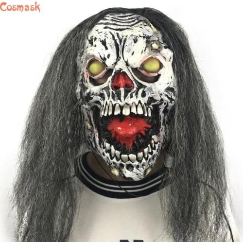 Cosmask Halloween Led Skull Mask Adult Party Costume Mask Horror Carnival Cosplay Party Props