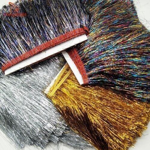 CHENGBRIGHT 500Yard 20cm Wide Lace Fringe Trim Tassel Fringe Trimming For Latin Dress Stage Clothe Accessorie Lace Ribbon Tassel