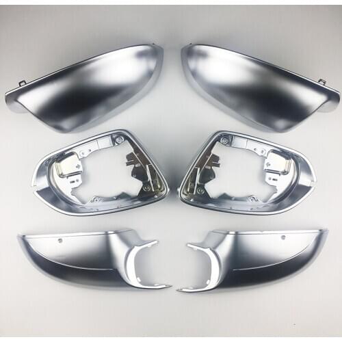 For AUDI A8L A8 D4 W12 2011 2012 2018 Mirror Cover 6pcs Left & Right Car Side Replacement Rear View Rearview Mirror Caps Cover