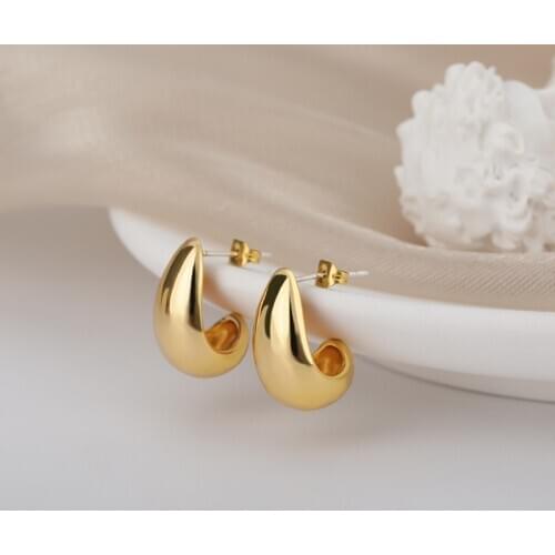 Stainless Steel Hook Earrings For Women S925 Pin Minimalist Chic Baroque Style Elegant Female Jewelry Delicate Earring Gift 2020