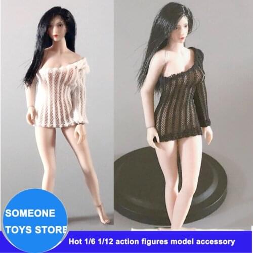 1/12 Scale Women Shirt Dress for 6 Inches Body Action Figures