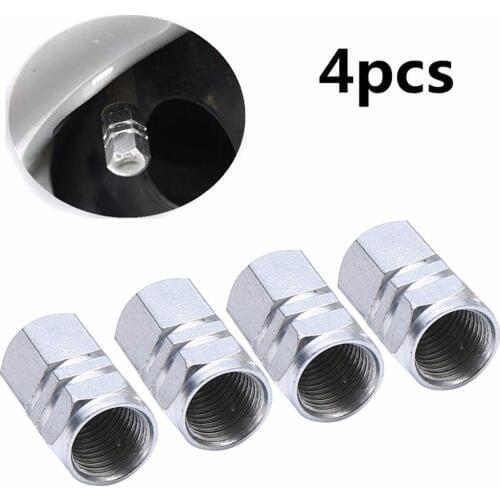 Mayitr 4pcs 16x10mm Universal Tire Valve Cap Silver Aluminum Car Wheel Tire Tyre Valve Air Stem Cover