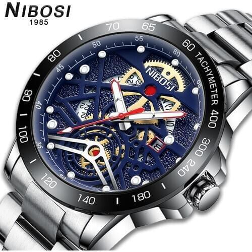 NIBOSI 2020 New mens watches Fashion Quartz wrist watch for men waterproof sport clocks male stainless steel Relogio Masculino