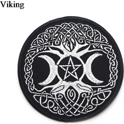Triple Moon Goddess Patch Sew On Applique Fashion Embroidered Pacth Iron On Patches Costume Backapck Applique Cool Badges G0035