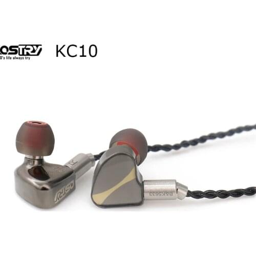 OSTRY KC10 HiFi Audio Double Dynamic(10mm+7mm) driver In-ear Monitor earphone IEM with 2pin 0.78mm Detachable Cable Alloy Cavity