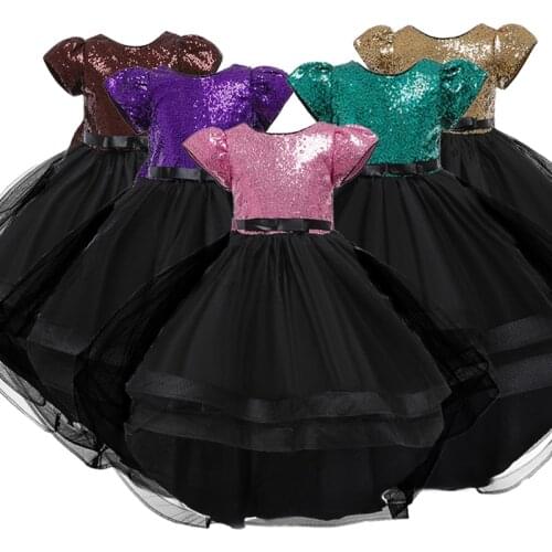 New girl dress elegant Princess 5-14 years old girls party dress wedding dress childrens dress sequined birthday party dress
