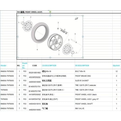 Front wheel tires axis bolt alloy wheel of Benelli BJ600GS BJ600GS-A