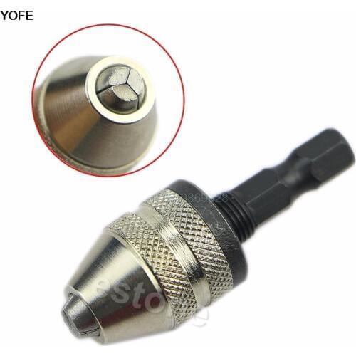 1/4" Keyless Drill Bit Chuck Hex Shank Adapter Converter 0.3mm-3mm Quick Change