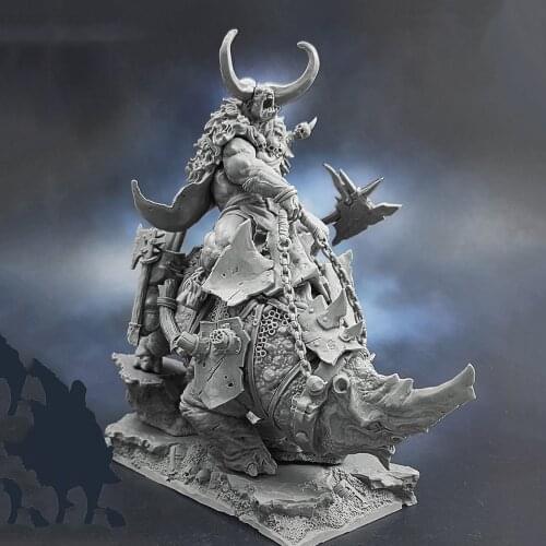 90mm ancient man warrior stand fantasy Resin figure Model kits Miniature gk Unassembly Unpainted