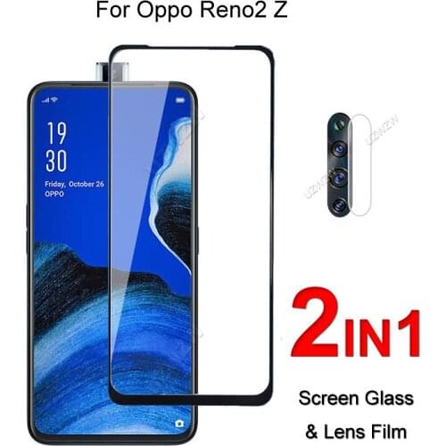 Full Cover Glass For Oppo Reno2 Z Screen Protector Protective Tempered Glass Explosion Proof & Camera Lens Film