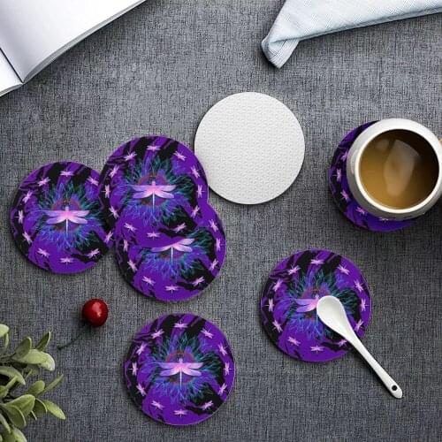 Simple Round Placemats Custom Dragonfly Print Dining Table Mats Non-slip Tableware Bowl Pads Drink Cup Coasters Kitchen Party