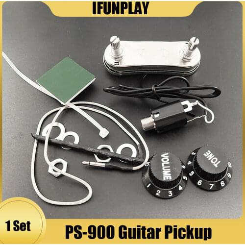PS-700 with 500K 1V1T Acoustic Guitar Passive EQ Preamp Piezo Pickup with Volume and Tone Control Knob Chrome