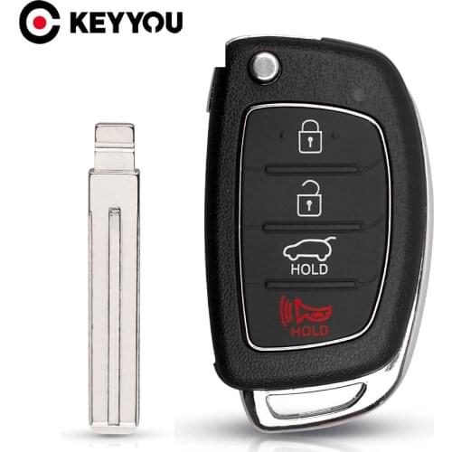 KEYYOU 4 Buttons Flip Folding Remote Key Shell Fob Case For HYUNDAI Mistra Santa Fe Sonata Tucson Accent I30 I40 I45