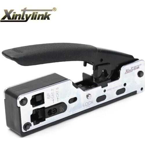 Xintylink RJ45 crimper for cat7 plug cat5 cat6 connector network tools Crimping Cable Stripper clamp 8p8c pliers Crimp Clip