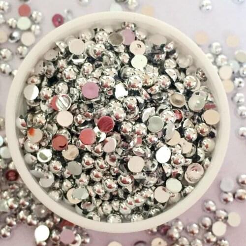 1000pcs3mm nail decoration, gold and silver semicircle bead bottom DIY 3D nail art/nail polish -D166