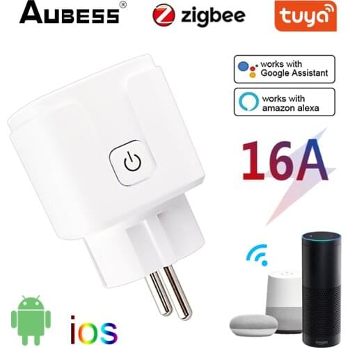 Tuya ZigBee Smart Plug EU 16A 110-250V Timer Socket Smart Home Wireless Plug Compatible Alexa Google Home Assistant