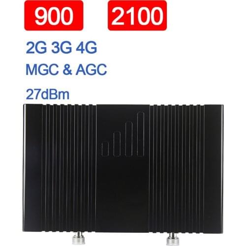 Repeater 3g Mobile Signal Amplifier Cellular Repeater 75dB Gain Adjustable Gain Gsm 900MHz WCDMA 2100MHz 27dBm Signal Amplifier