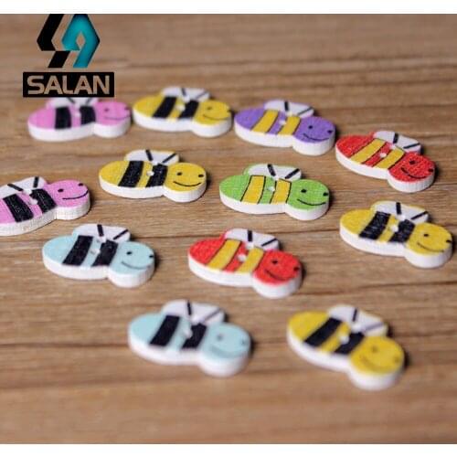 WB-0006 Free shipping wholesale/retailed 15pcs/lot cute bee shape wooden buttons for children clothing DIY gift