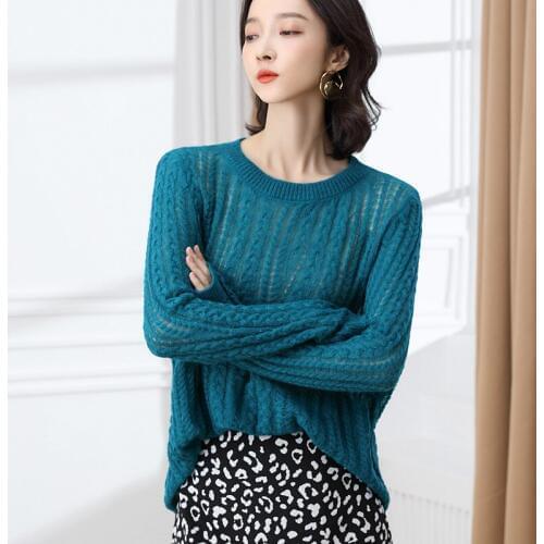 Jumper Pull Oversize Femme Hollow Out Sweater Woman Fashion 2019 Korean Pullover Female Tunic Long Sleeve Thin Loose Tops DD2385