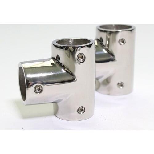 1 "25mm 90 Degree 3 Way Boat Yacht Marina Stainless Steel Railway Equipment Thickened Wall Seamless Positive Tee Marine Hardware