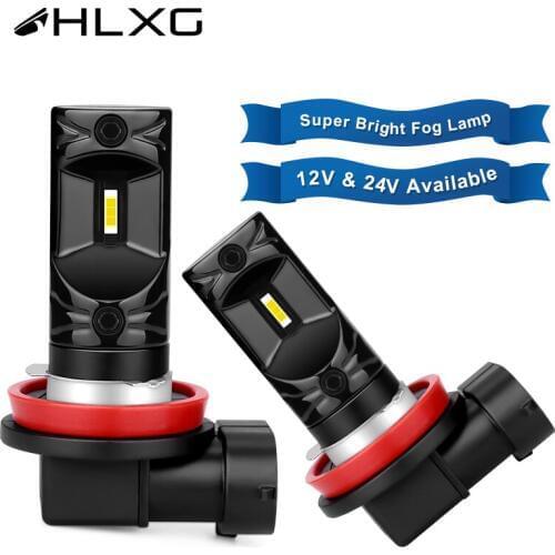 2pcs H8 H9 LED Bulbs CSP White Signal fog lights for car Lamp AutoMobile PTF Car Auto Light Fog Lamp H11 Bulb LED 12V-24V hlxg